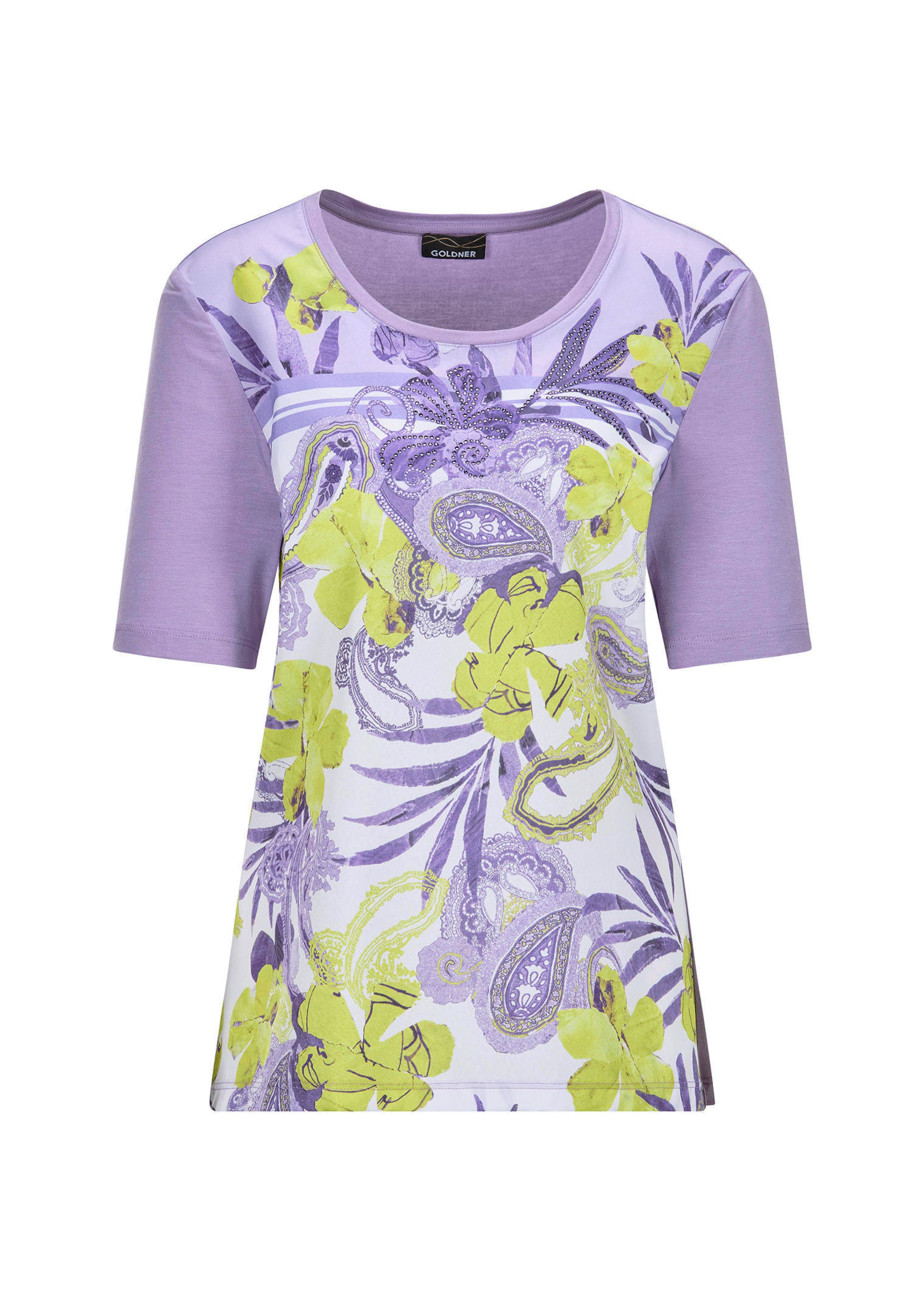 Blouseshirt met paisley en strassteentjes