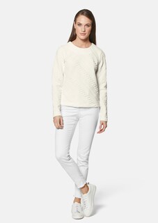 Sweatshirt in elegant jersey with diagonal texture thumbnail 3