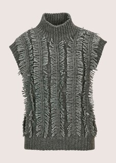 Chunky knit vest with fringes thumbnail 7
