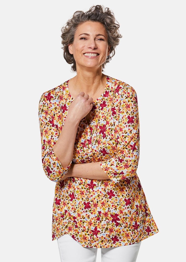 Figurschmeichelndes Drucktunika-Shirt