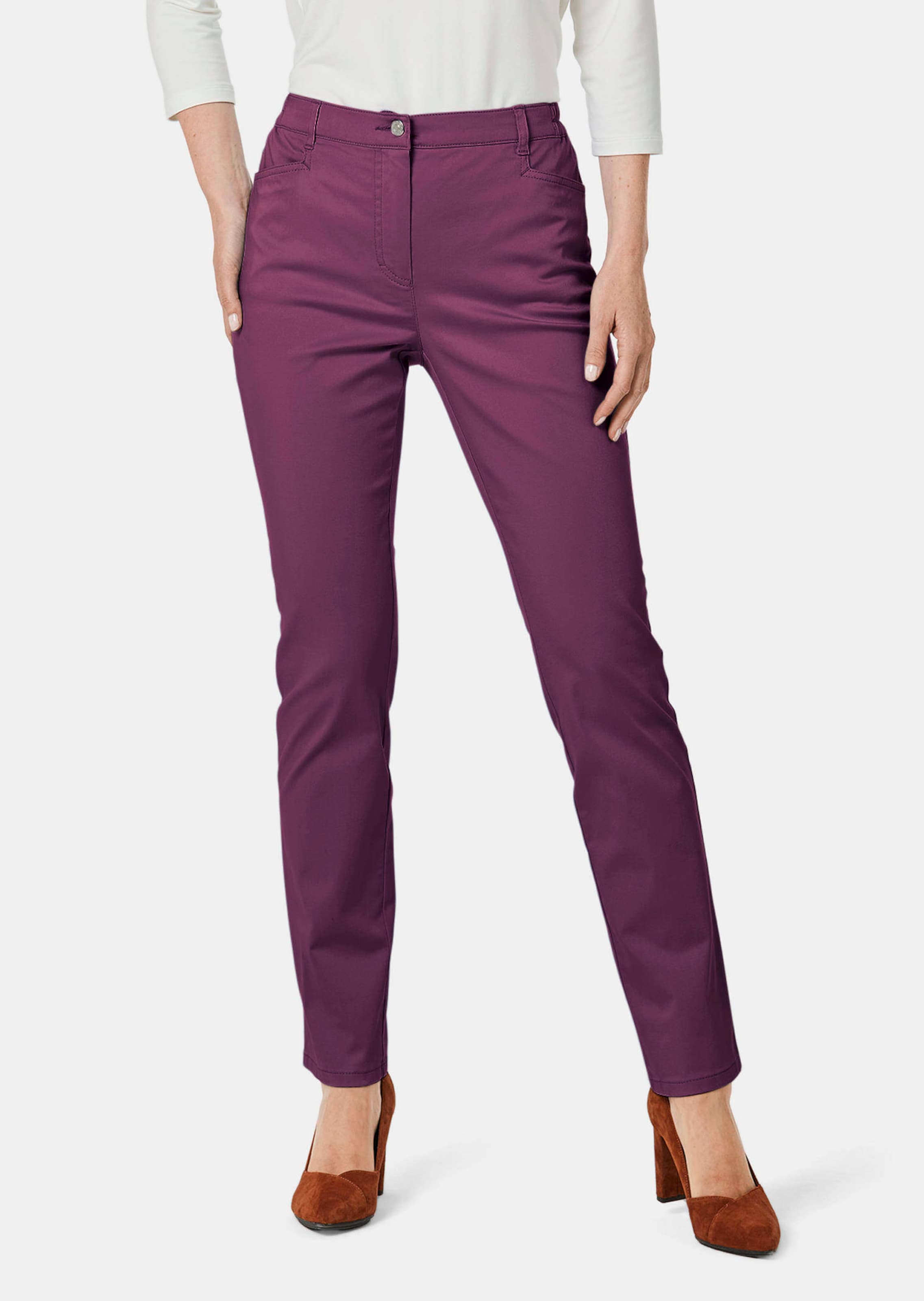 Satijnen katoenen broek LOUISA COMFORT+