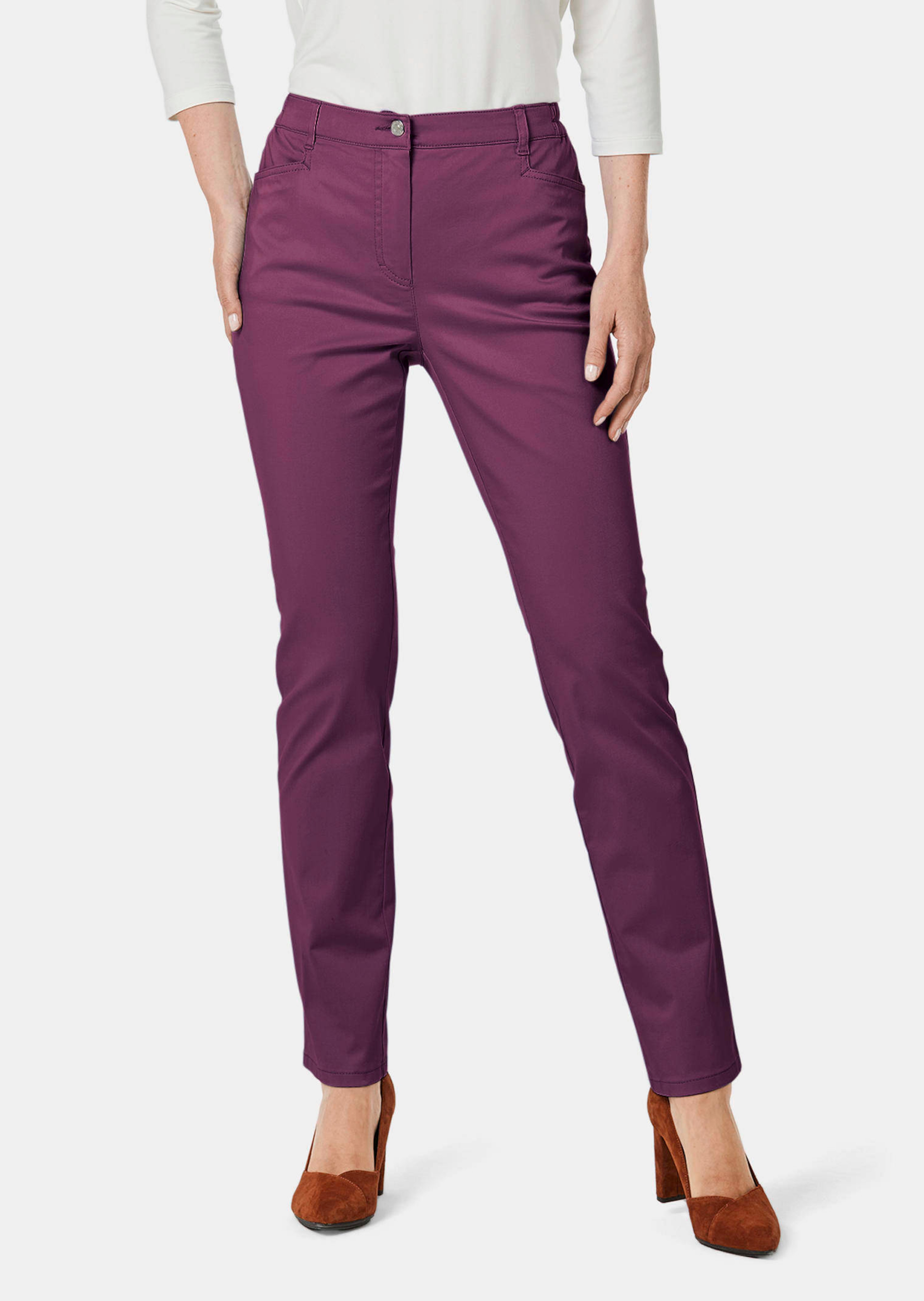 Satijnen katoenen broek LOUISA COMFORT+