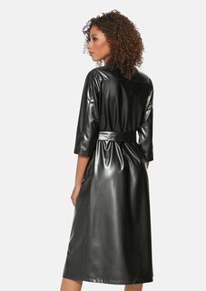 Hemdblusenkleid aus Leder-Imitat thumbnail 4