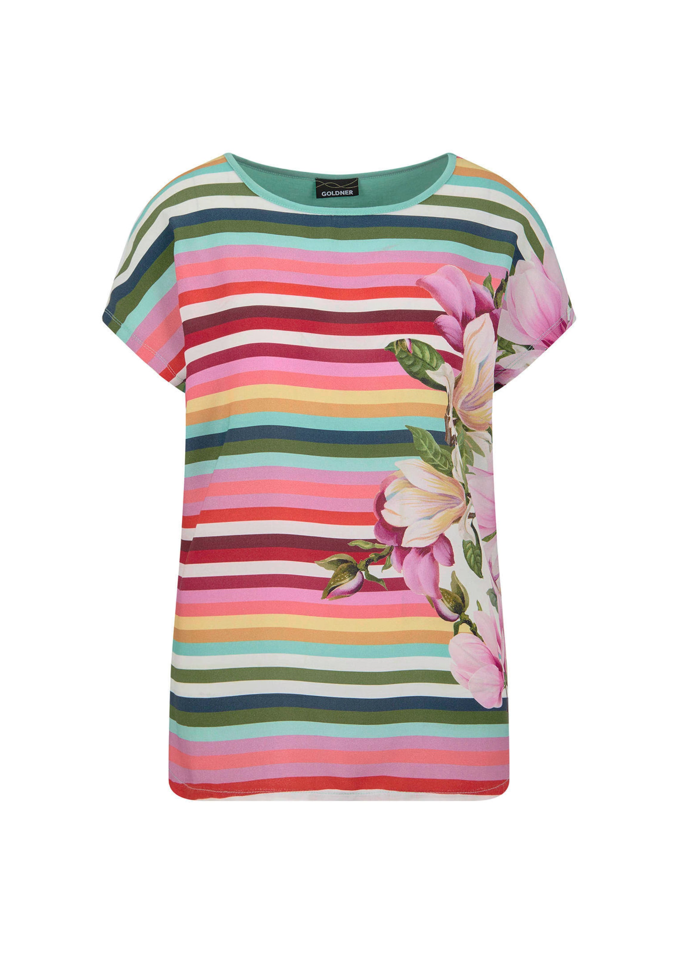 Blouseshirt met strepen en bloemen