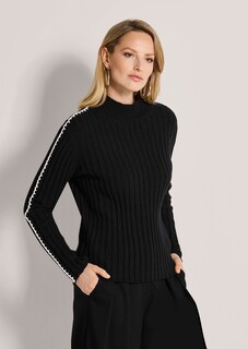 Pullover mit Stehkragen und Kontraststickerei thumbnail 2