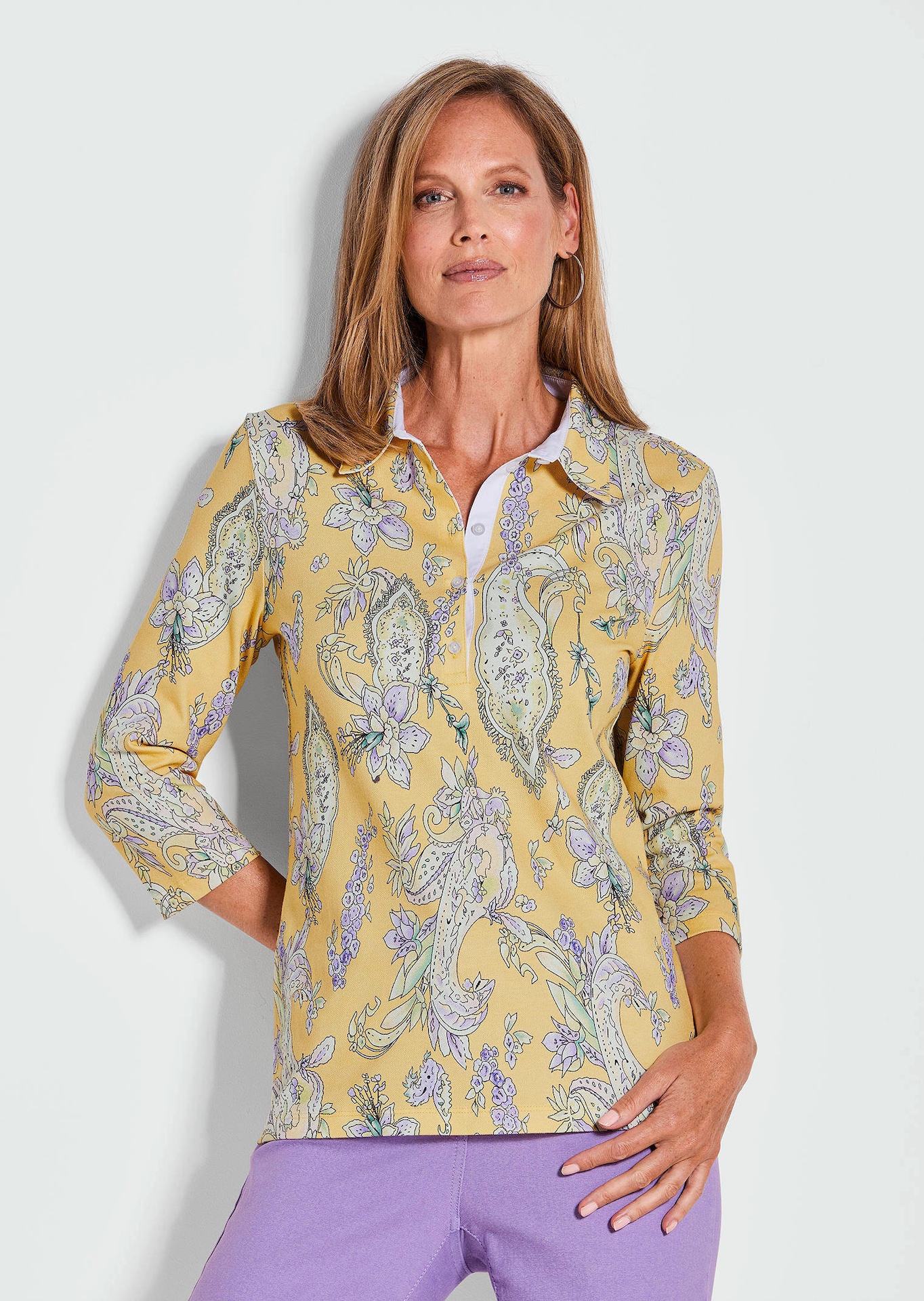 Poloshirt met paisleydessin
