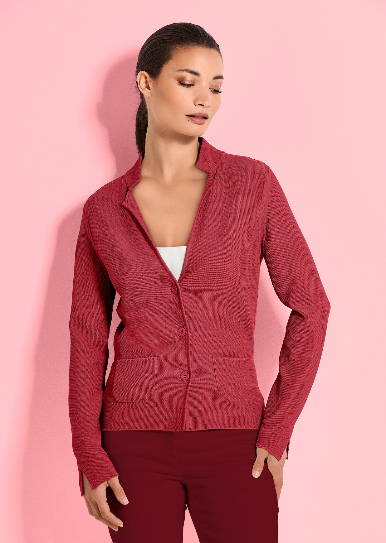 Blazer en maille fine à manches longues