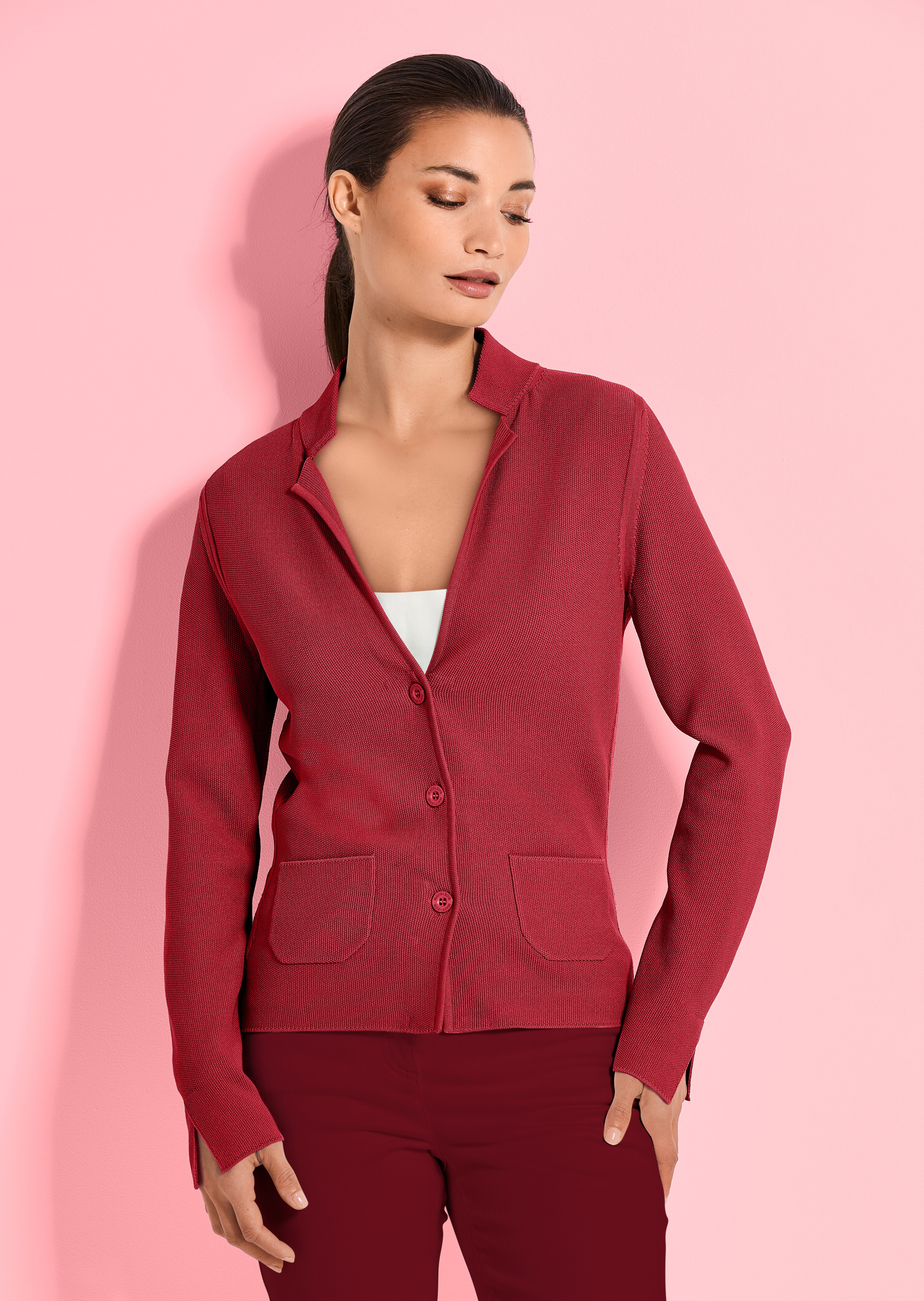 Blazer en maille fine à manches longues