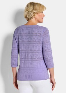Leichter Strickpullover mit Ajourmuster thumbnail 3