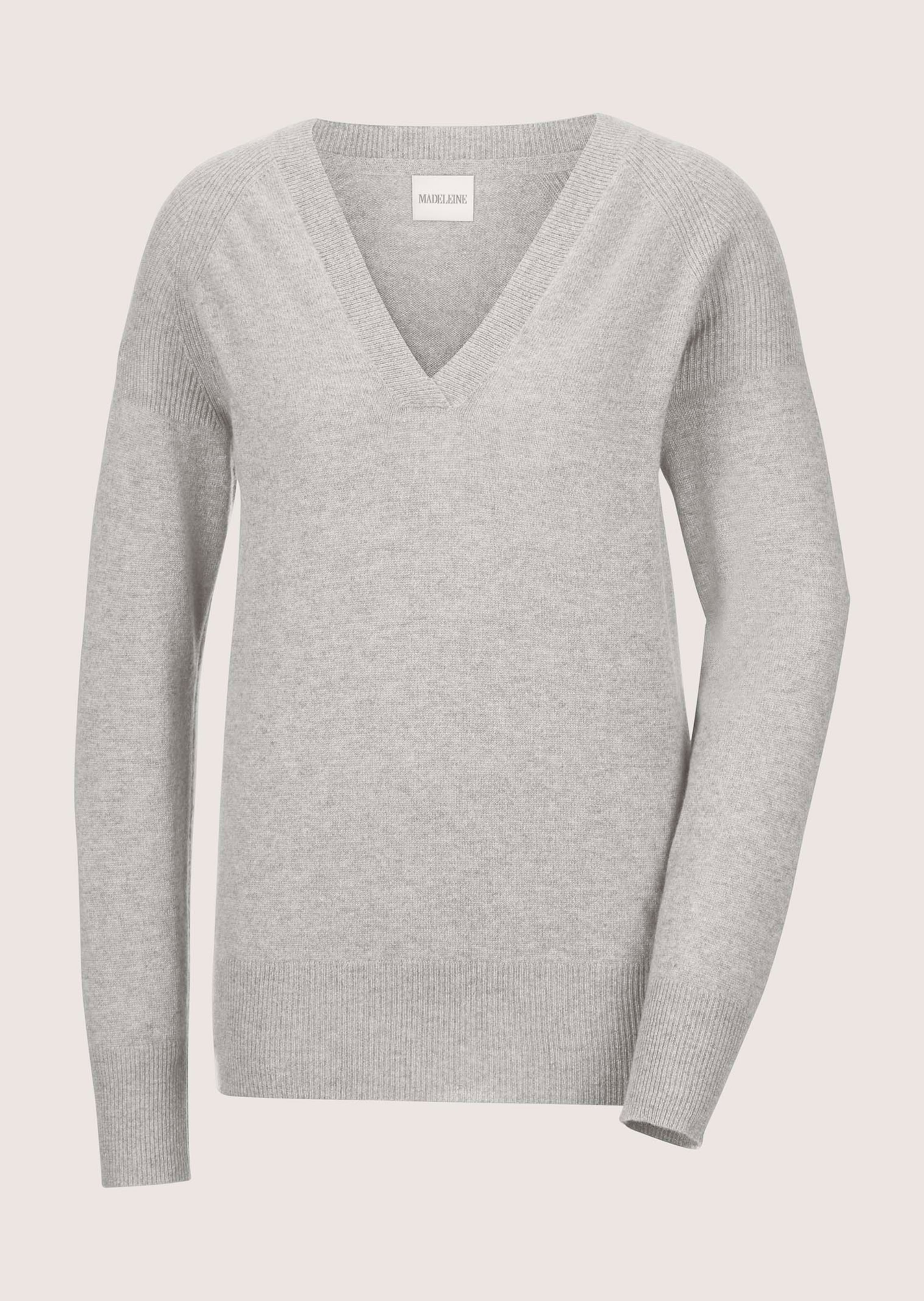 Kaschmir-Pullover mit Rippdetails