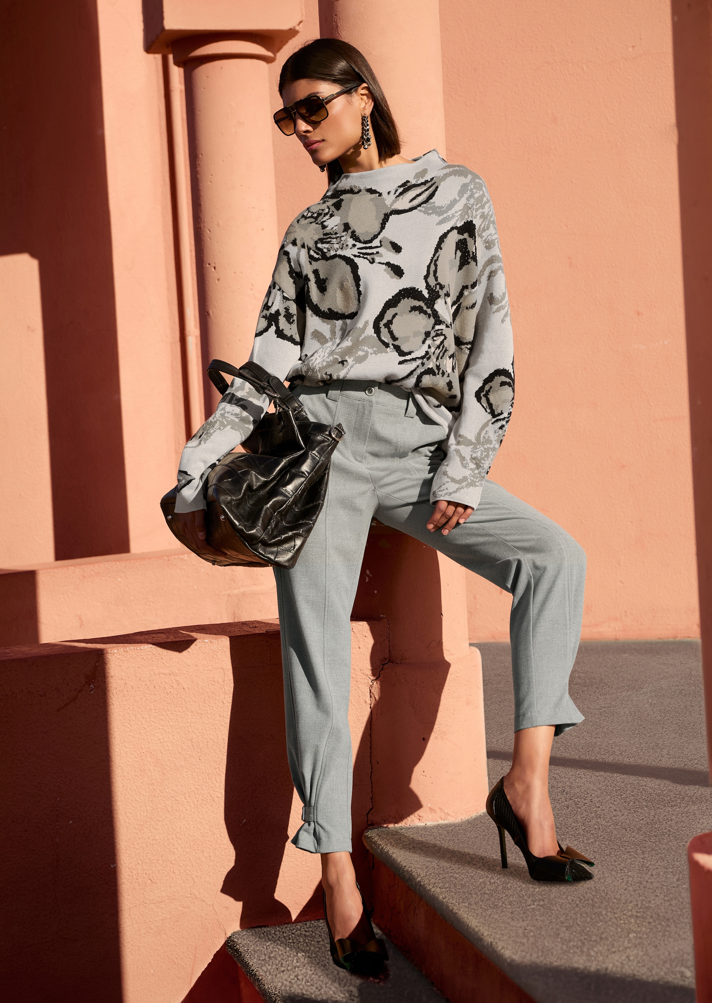 Bedrucktes Sweatshirt mit Glanz-Akzenten