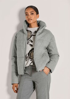 Winterwarm wattierte Steppjacke in edler Melange thumbnail 2