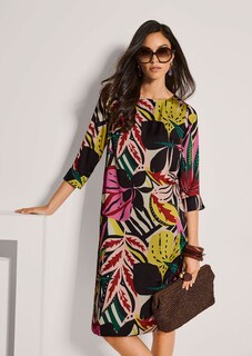 Robe à la ligne H, avec imprimé fleuri et manches 3/4 thumbnail 5