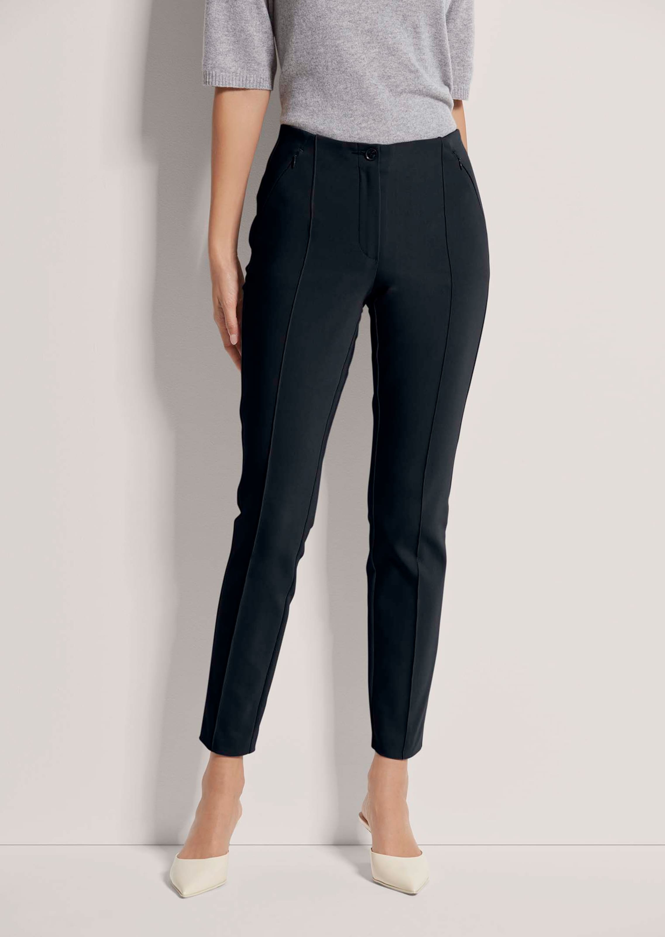 Slanke stretchbroek met biezen