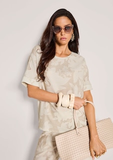 Bluse mit floralem Print und Crash-Struktur thumbnail 5