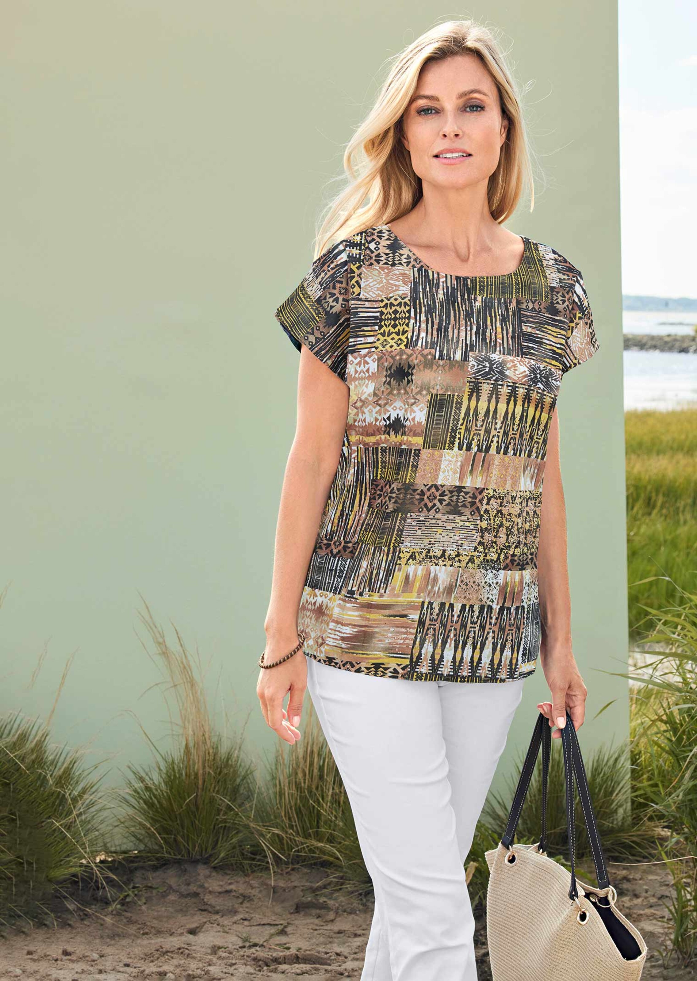 Ultraleichte Druckbluse aus reiner Baumwolle thumbnail 7