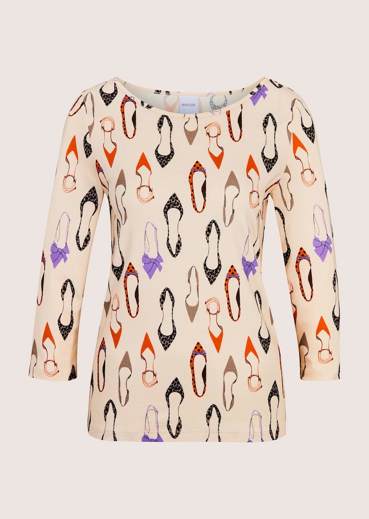 Stretchshirt mit Schuhprint