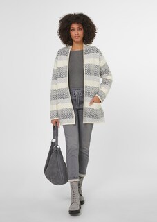 Verschlusslose Strickjacke mit Bindeband thumbnail 3