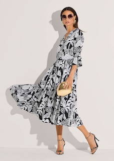 Kleid mit sommerlichem Print in leichter Viskosequalität thumbnail 5