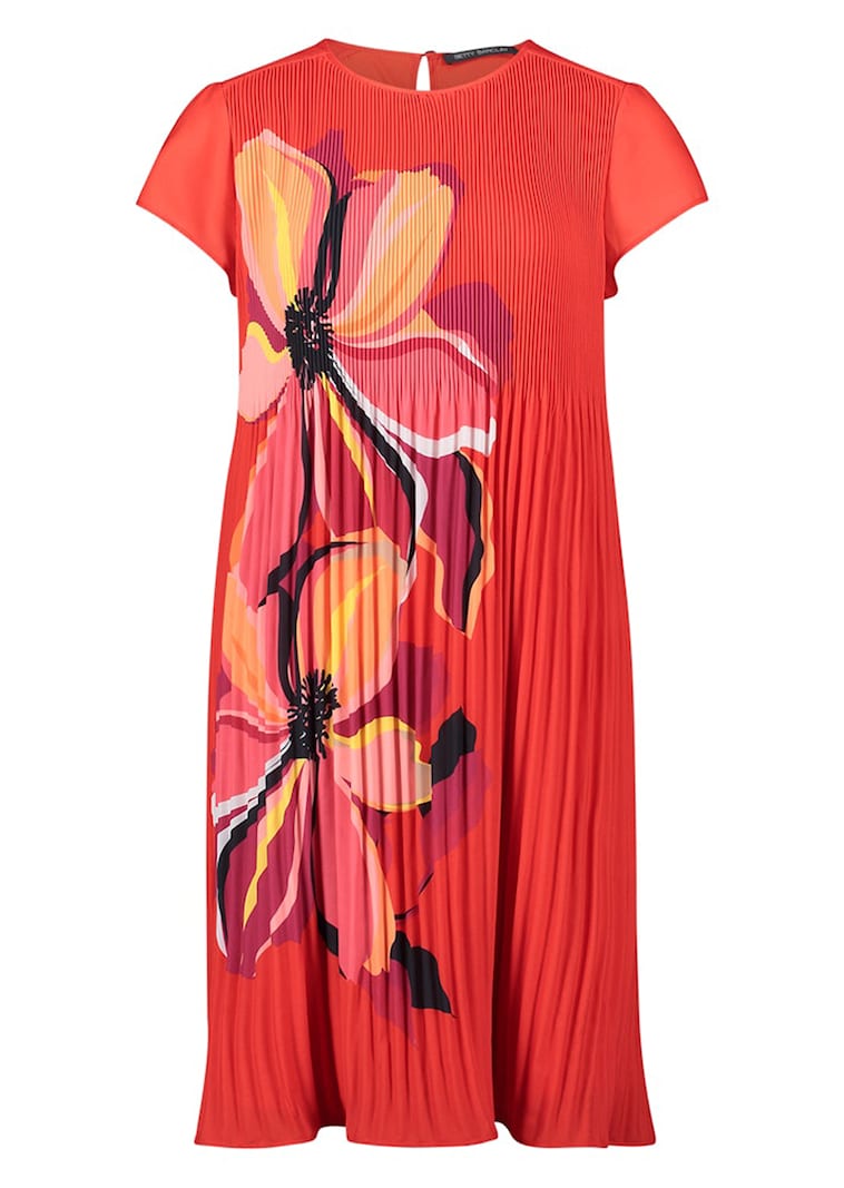Plisseekleid mit Blütendruck
