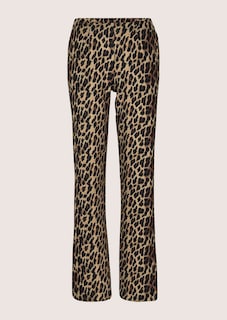 Wijde jersey broek met luipaardprint thumbnail 7