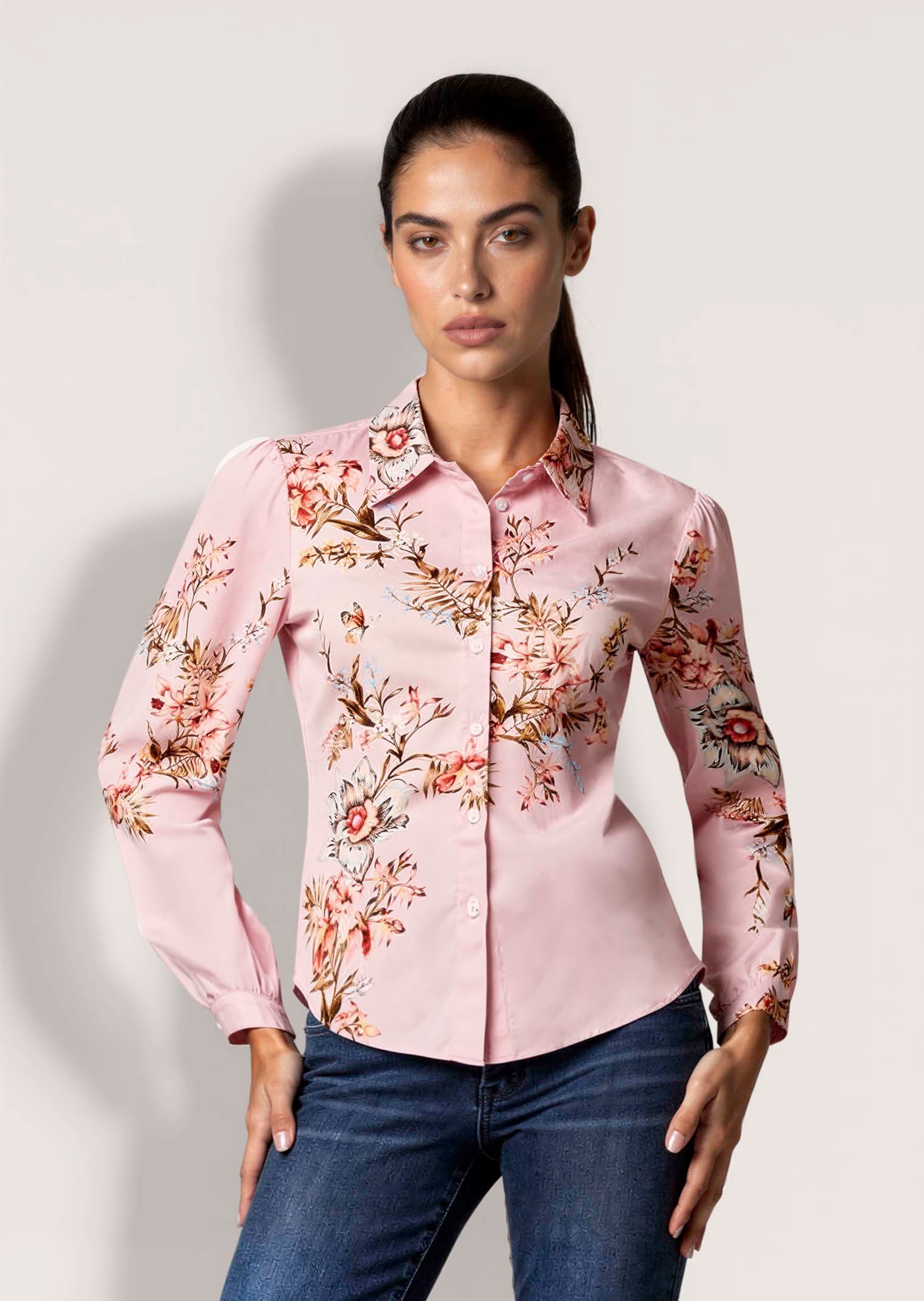 Katoenen blouse met bloemenprint