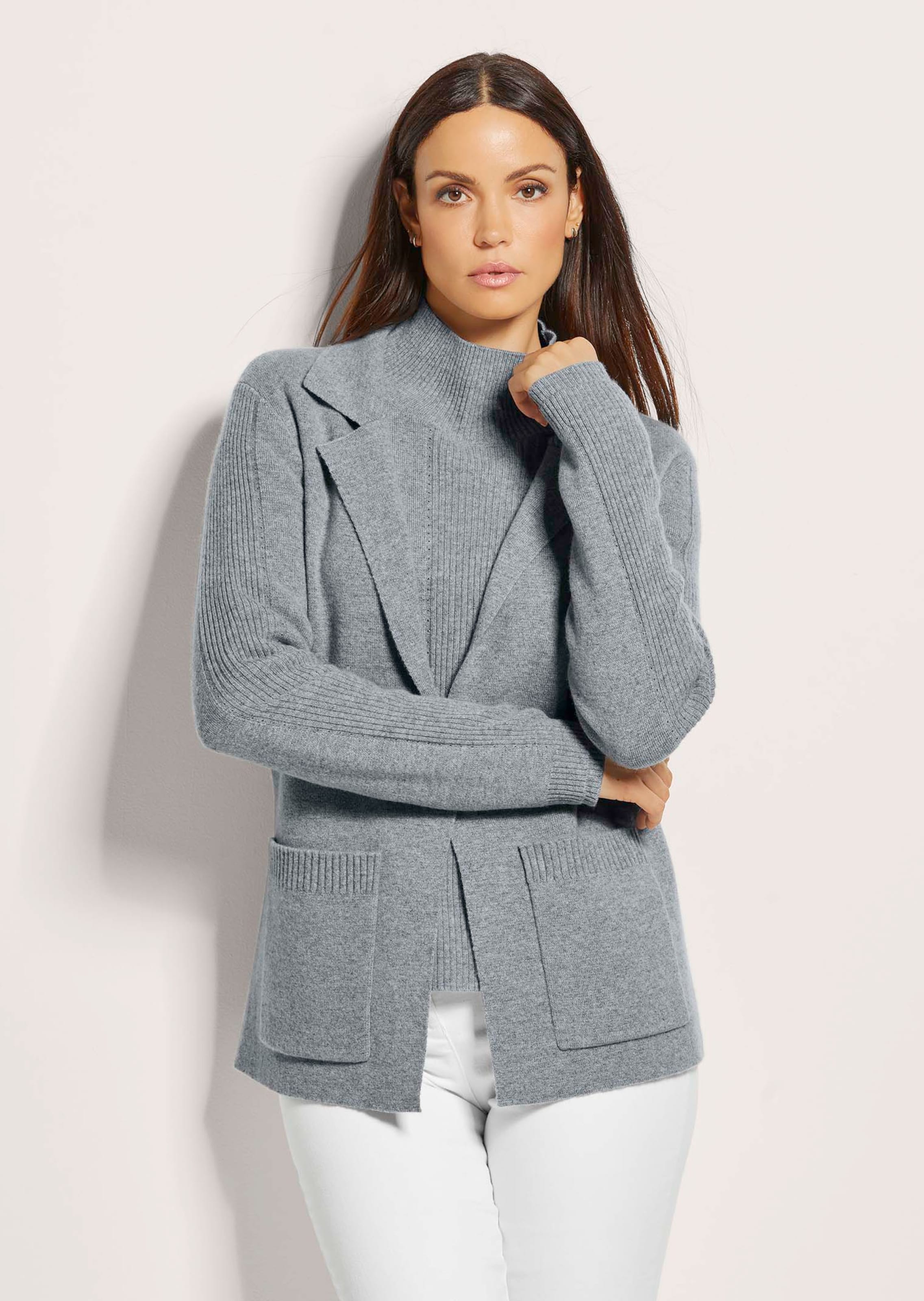 Blazer en maille en mélange de cachemire