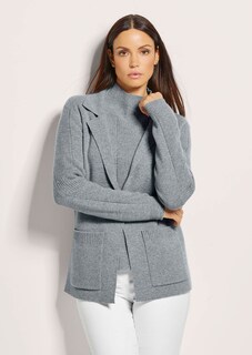 Gebreide blazer met kasjmier thumbnail 2