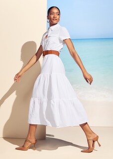 Hemdblusenkleid mit kurzen Ärmeln thumbnail 1