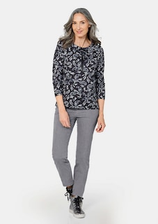 Shirt met metallic print en lange mouwen thumbnail 2