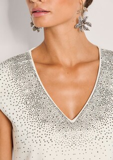 Strass-Shirt mit V-Ausschnitt thumbnail 6