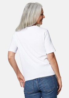 Vrouwelijk shirt met korte mouwen en kanten inzet thumbnail 3