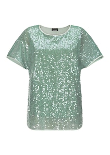 Paillettenbluse mit Top aus Viskose-Satin thumbnail 6