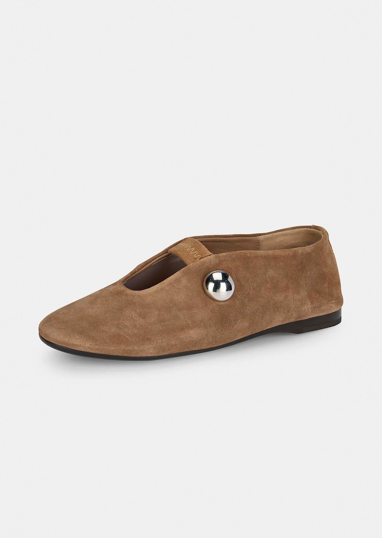 Ballerinas aus samtigem Leder