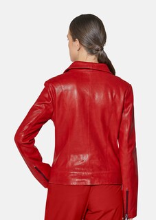 Biker-Jacke aus geprägtem Lammnappa-Leder thumbnail 4