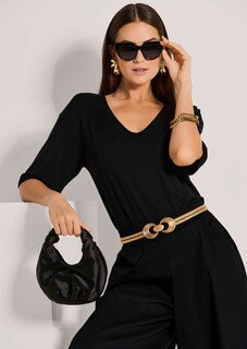 Short-sleeve top with V-neckline thumbnail 5