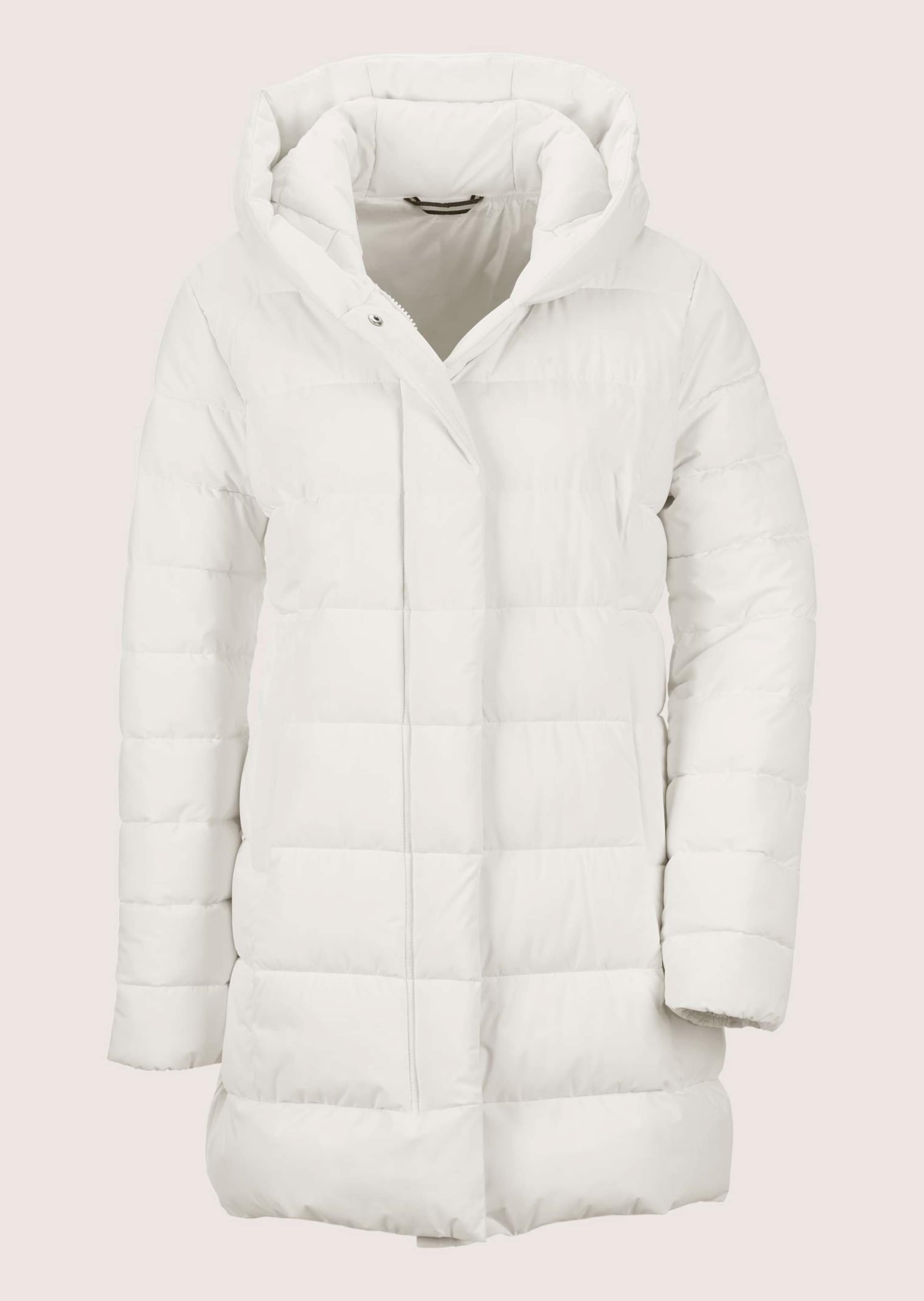 Lange Steppjacke mit Kapuze