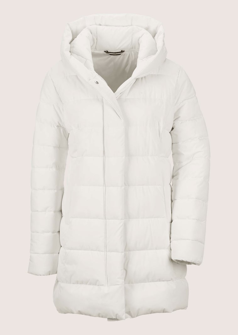 Lange Steppjacke mit Kapuze