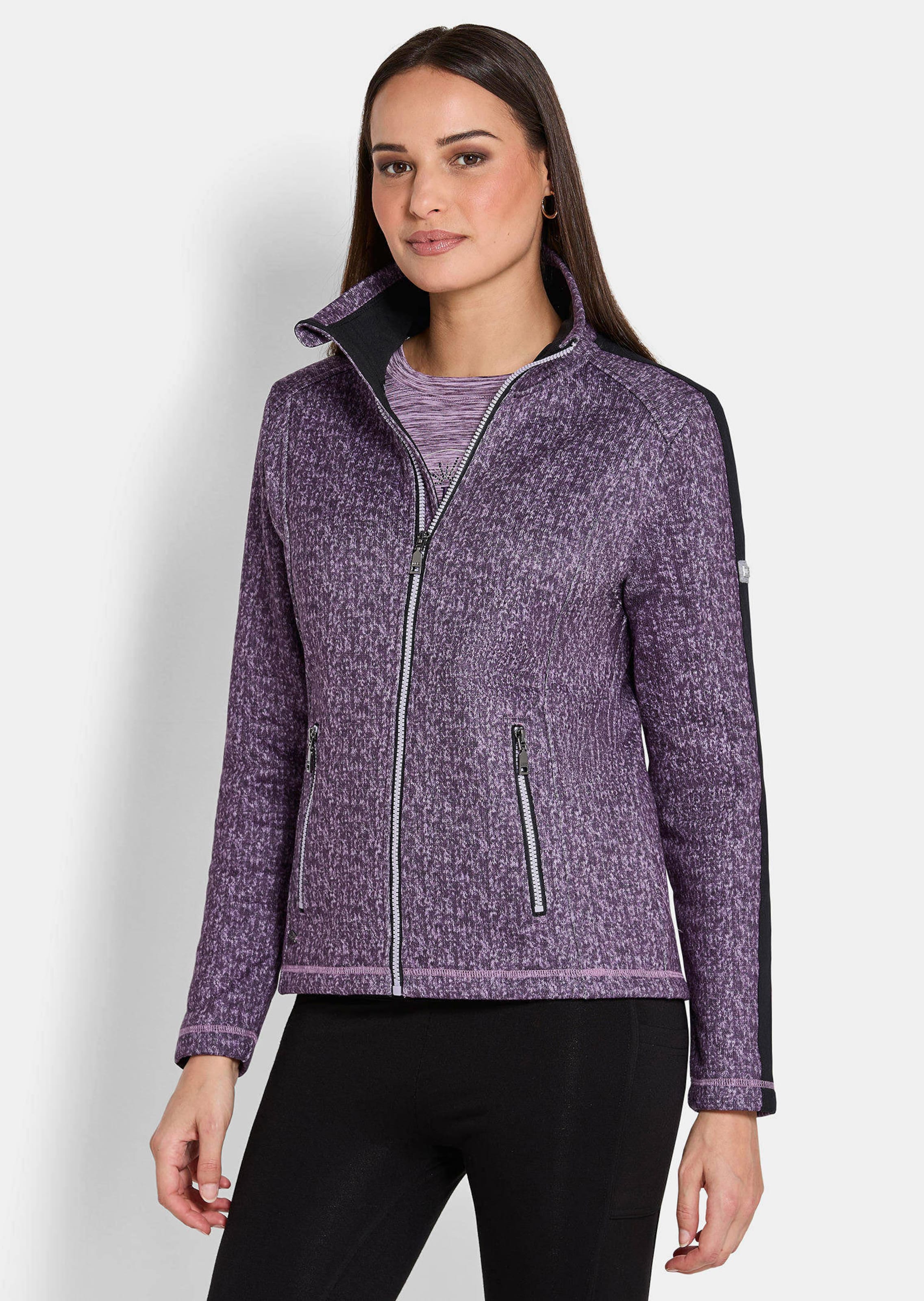 Knitted-look fleece jacket
