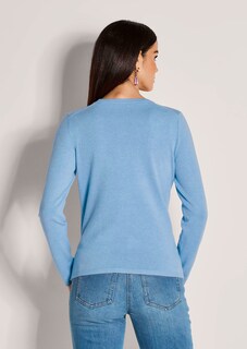 Fine knit crew neck jumper thumbnail 3