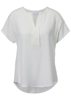 Slip-on silk blouse with a round neckline and short sleeves thumbnail 2