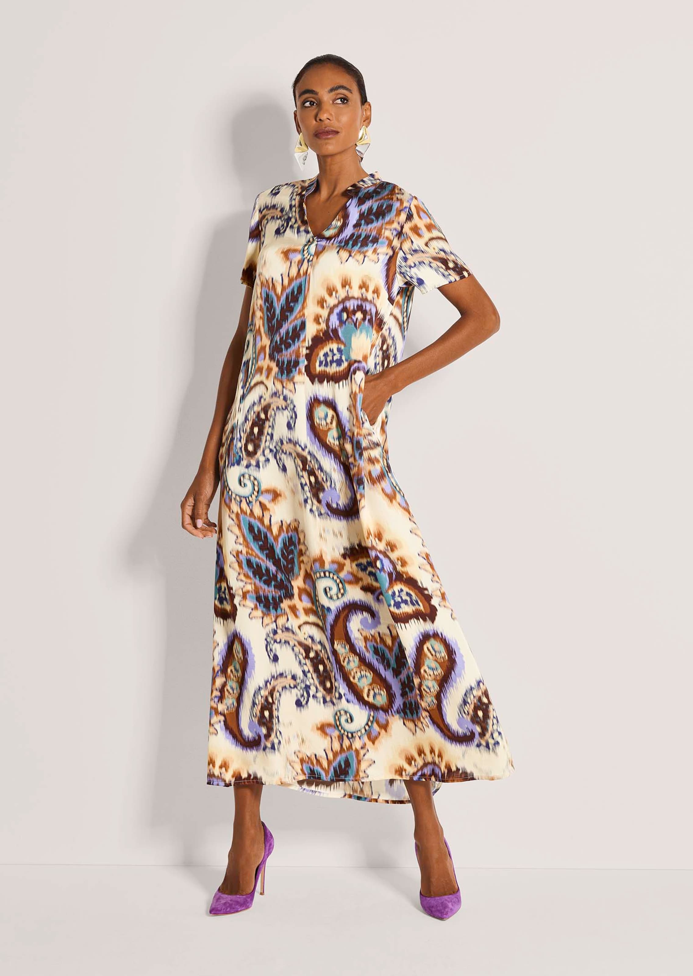 Midikleid mit Paisley-Muster