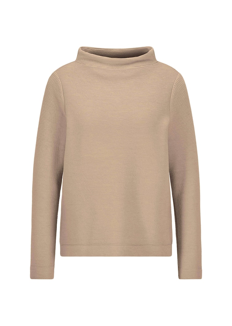 Sweat-shirt en maille ottoman- avec col roulé