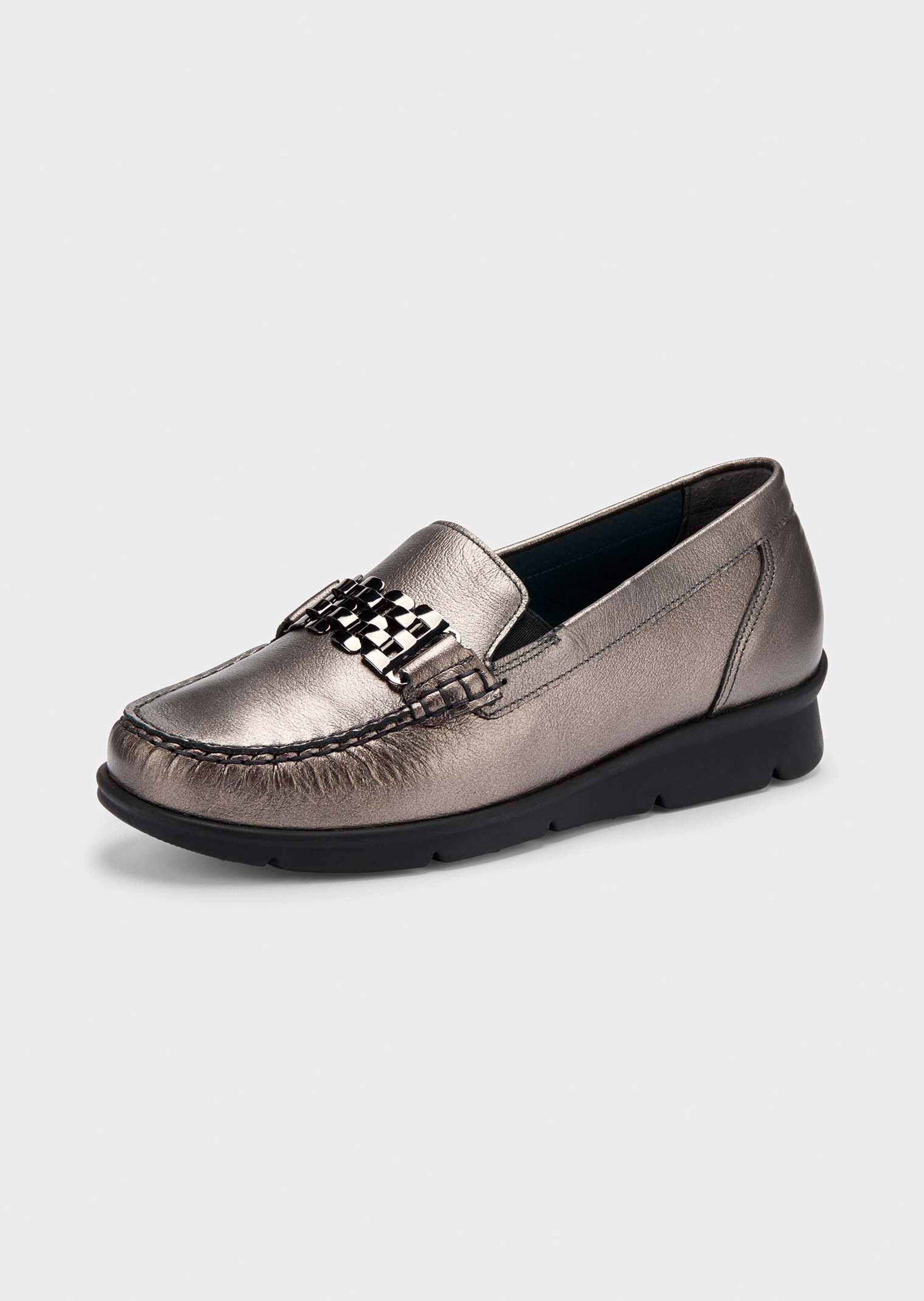 Mocassins effet métallisé