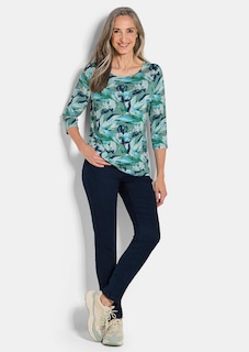 Jersey shirt met bloemenmotief thumbnail 2