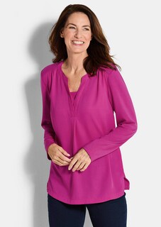Blusenshirt mit Chiffon-Einsatz thumbnail 1