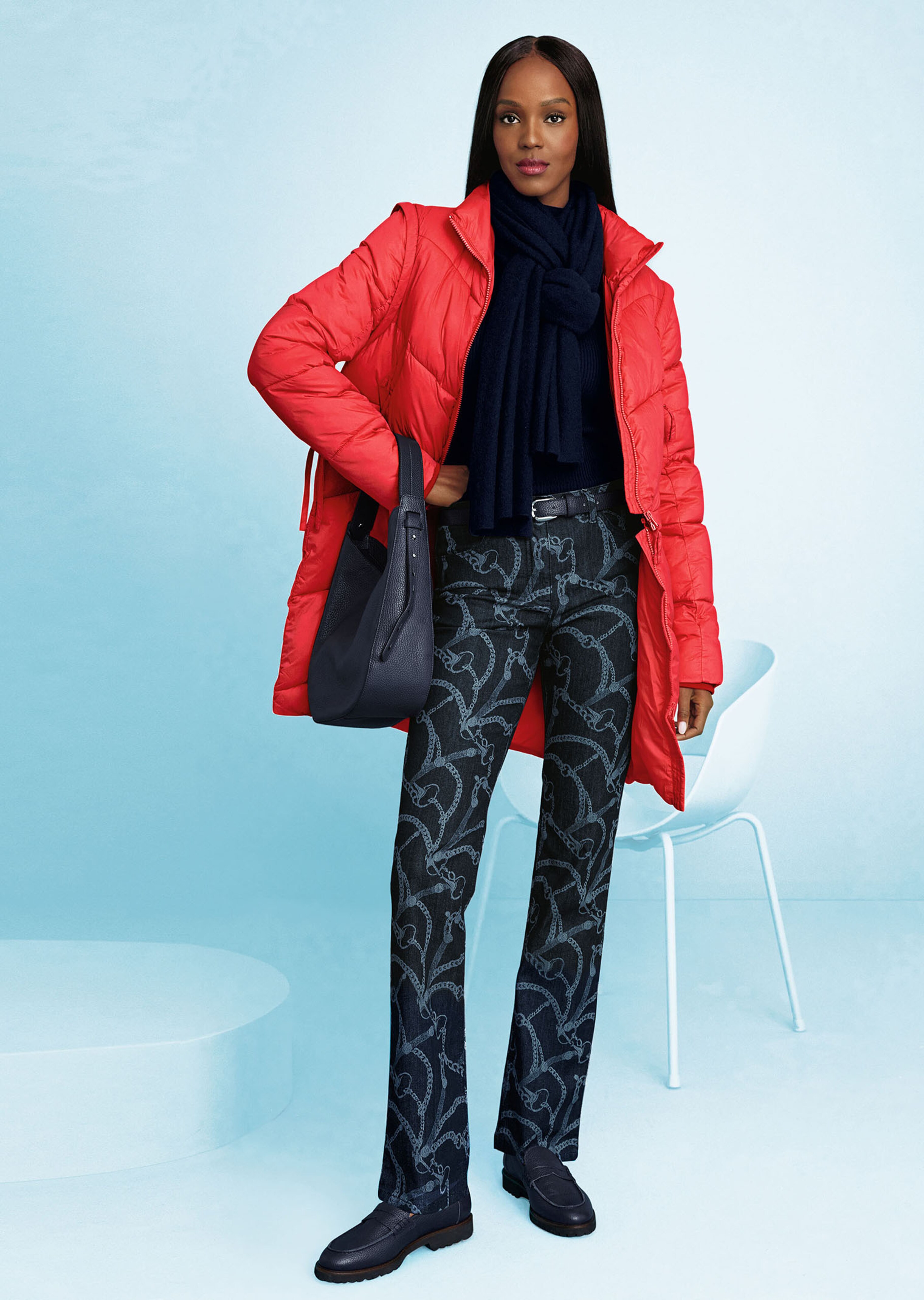 Bedruckte Jeans in gerader Form