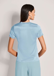 Blouson top made of silk with ribbed trims thumbnail 4