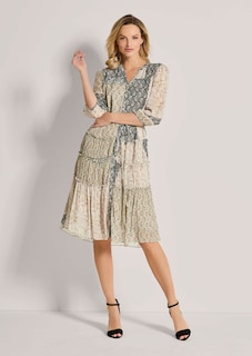 Kragenloses Sommerkleid, durchgehend geknöpft thumbnail 3