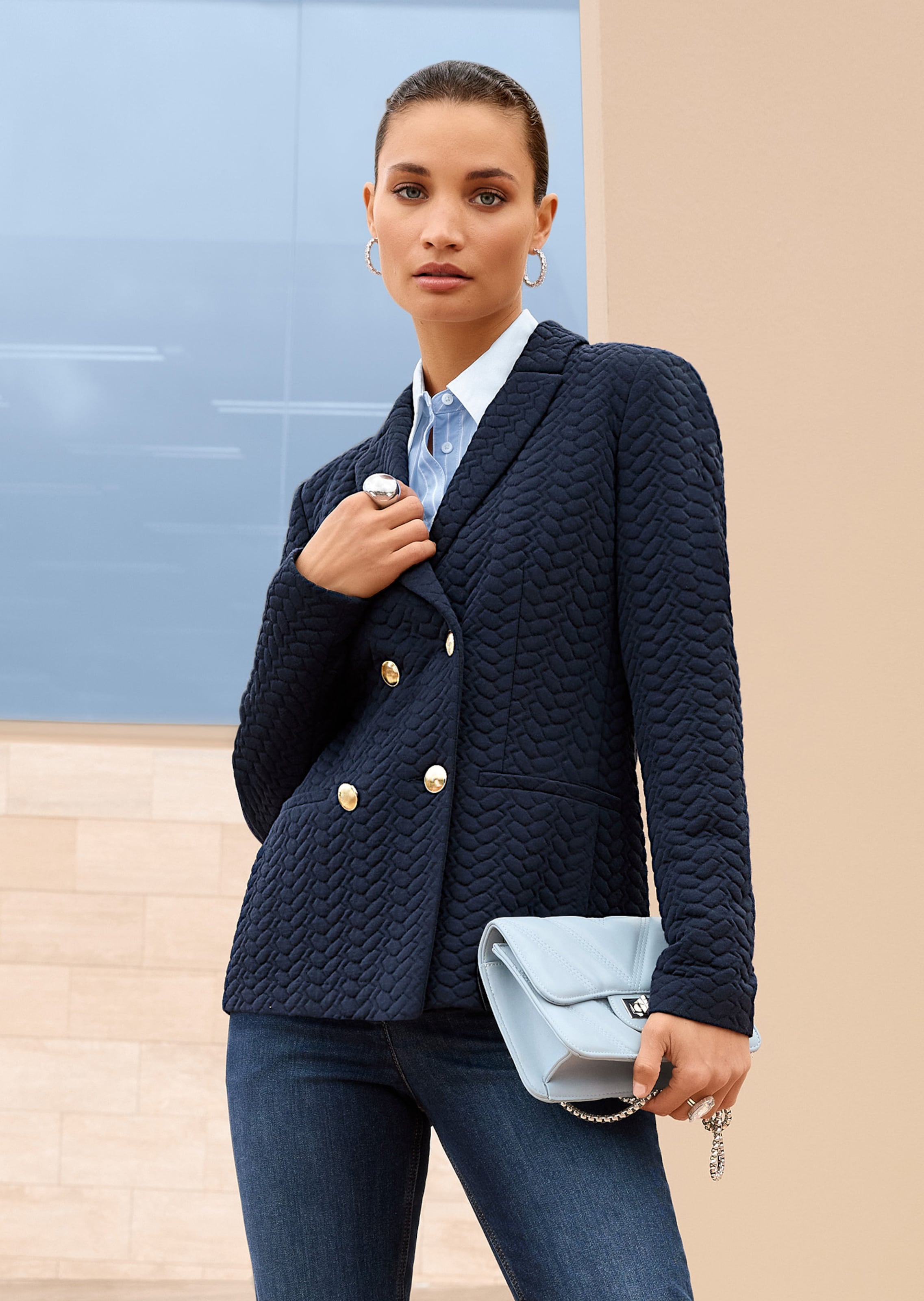 Blazer à double boutonnage au style marin